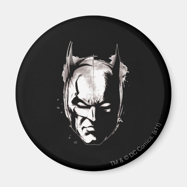 Batman Zeichnete Face Magnet (Vorne)