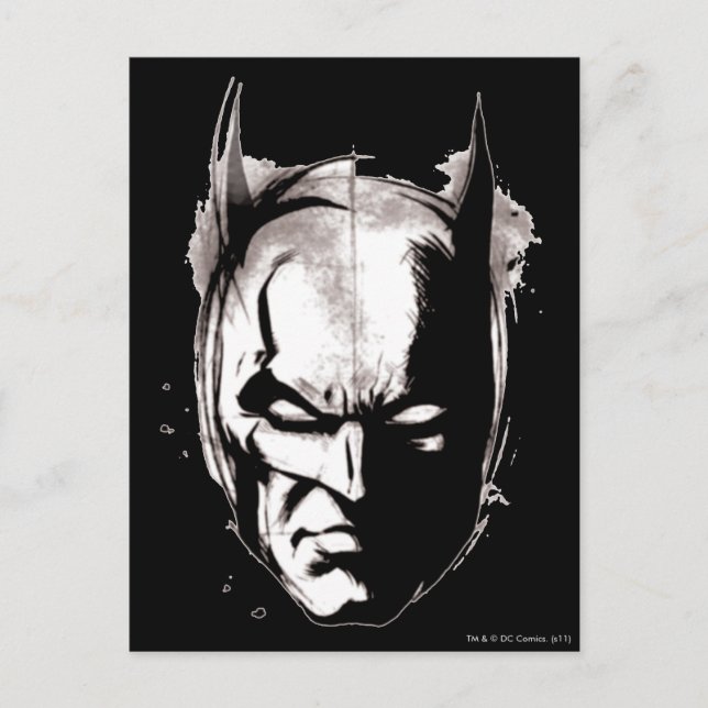 Batman Zeichnete Face Postkarte (Vorderseite)