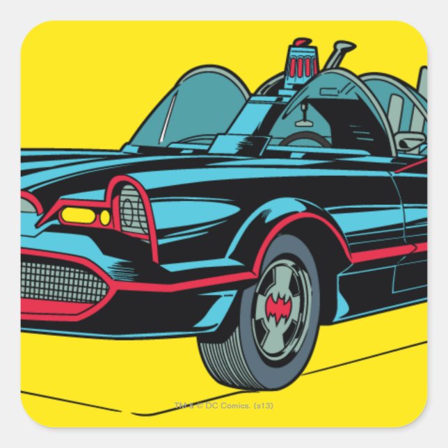 Batmobile Quadratischer Aufkleber (Vorderseite)