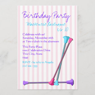 Baton Birthday Einladung