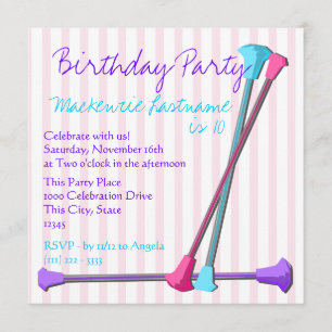 Baton Birthday Einladung