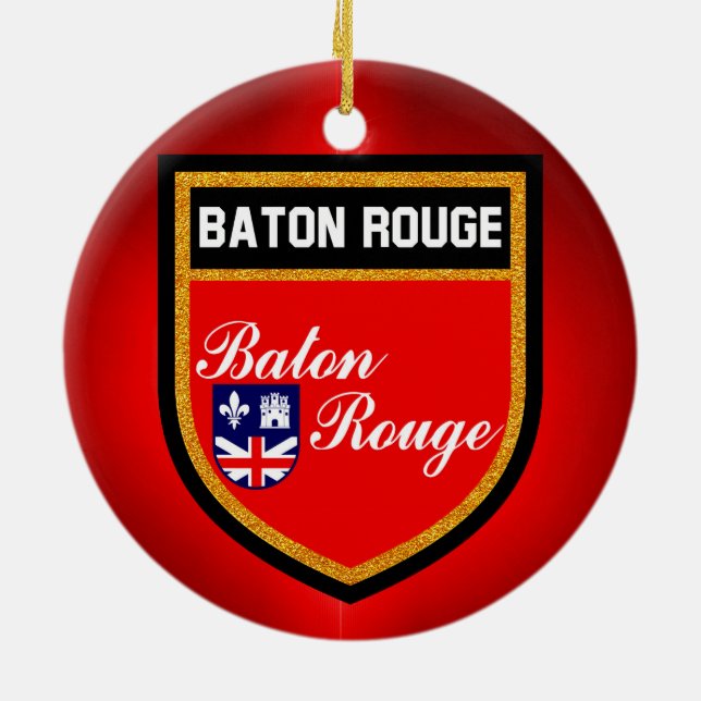 Baton Rouge Flag Keramik Ornament (Hinten)