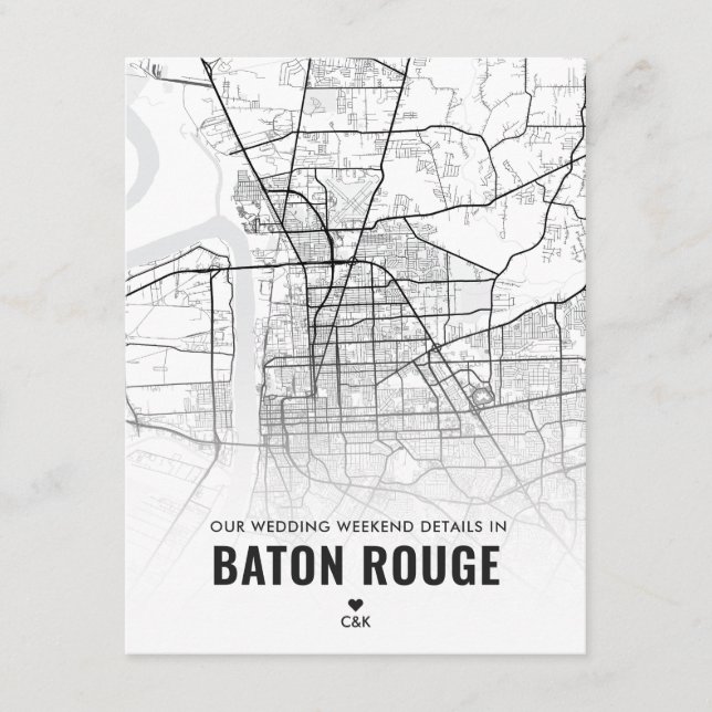 Baton Rouge Informationen zum Hochzeitwochenende Begleitkarte (Vorderseite)