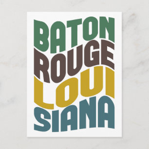 Baton Rouge Louisiana Retro Wave Postkarte