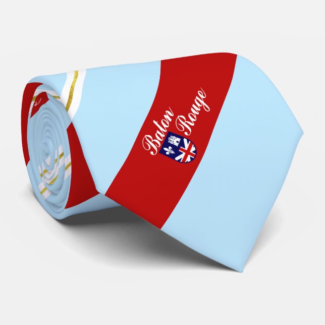 Baton Rouge (Louisiana) Stadtflagge Neck Tie Krawatte (Gerollt)