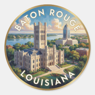 Baton Rouge Louisiana State Capitol Runder Aufkleber