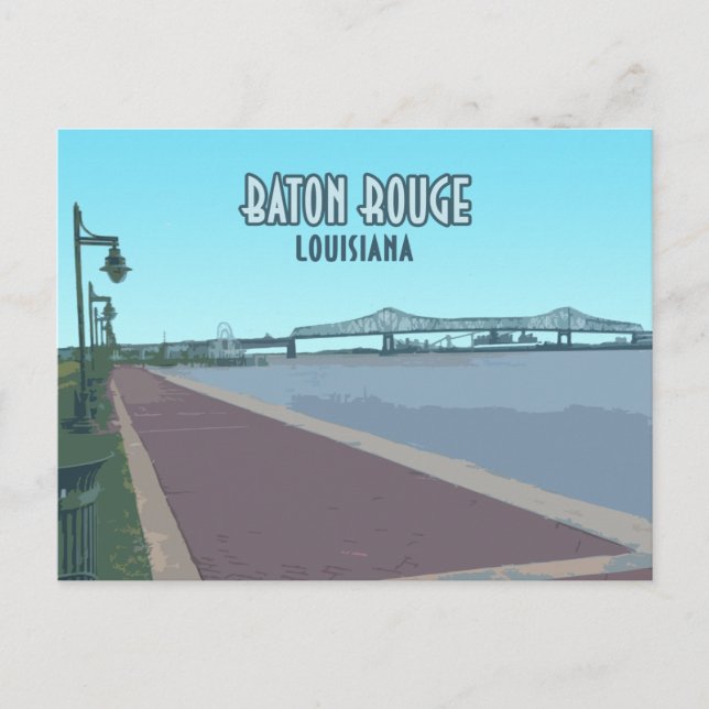 Baton Rouge Mississippi River Louisiana Postkarte (Vorderseite)