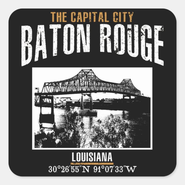 Baton Rouge Quadratischer Aufkleber (Vorderseite)