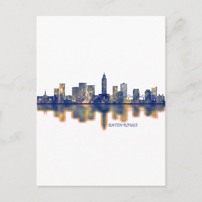 Baton Rouge Skyline Feiertagspostkarte (Vorderseite)