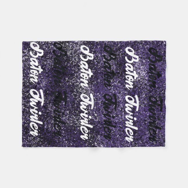 Baton Twirler Fleece Blanket Lila Spritzer (Vorderseite (Horizontal))