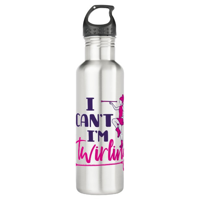 Baton Twirler Ich kann nicht drehen Edelstahlflasche (Vorderseite)