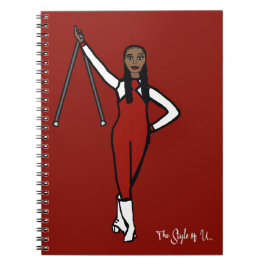 Baton Twirler Red White Accent B Notizblock