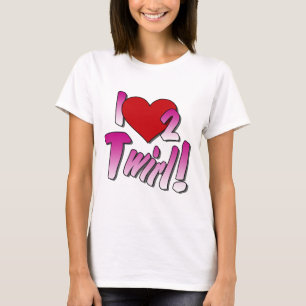 Baton wirlers, Liebe wirbelnd T - Shirt