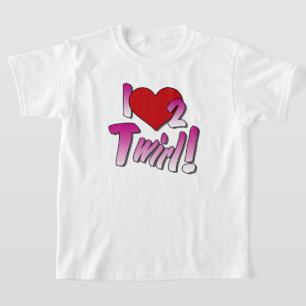 Baton wirlers, Liebe wirbelnd T - Shirt