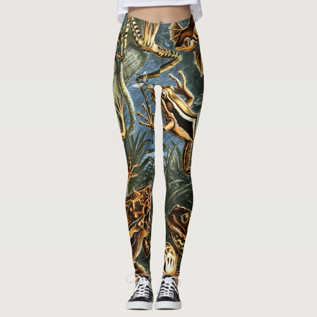 Batrachia Frogs von Ernst Haeckel Leggings (Vorderseite)