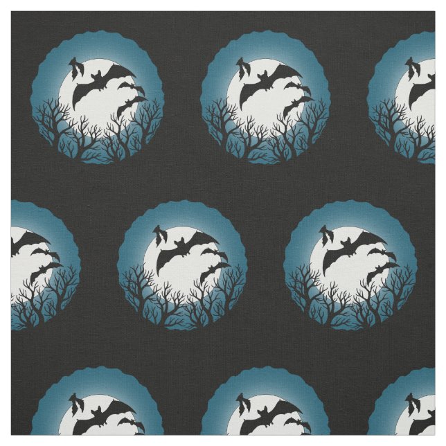 Bats and Trees Against the Moon Stoff (Muster)