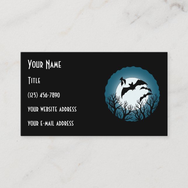 Bats and Trees Against the Moon Visitenkarte (Vorderseite)