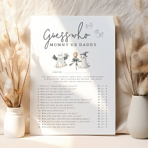 Bats & Bows Guess Who Baby Shower Spiel Poster