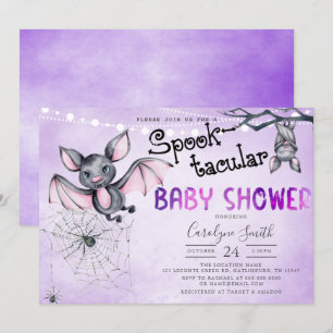 Bats Halloween Baby shower Invitation