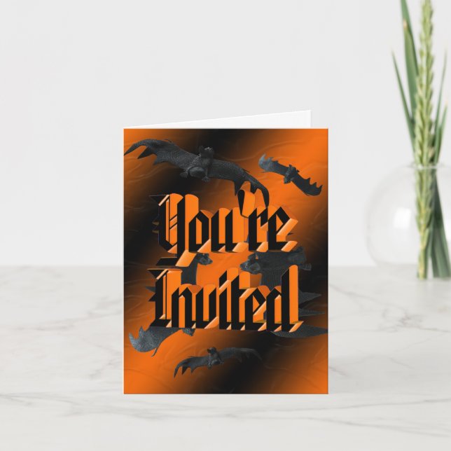 Bats Halloween Invitation (Devant)