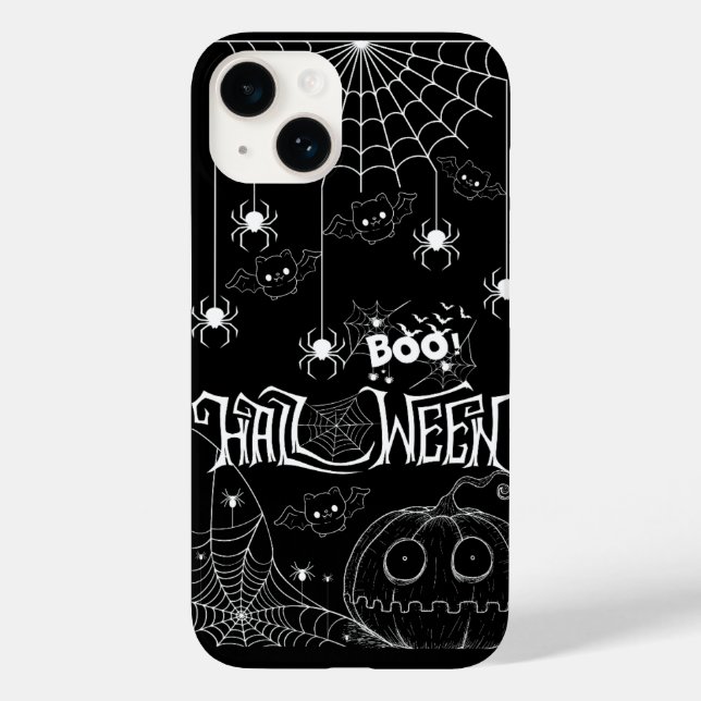 Bats mignons et Citrouille Éffrayant coque iphone (Verso)