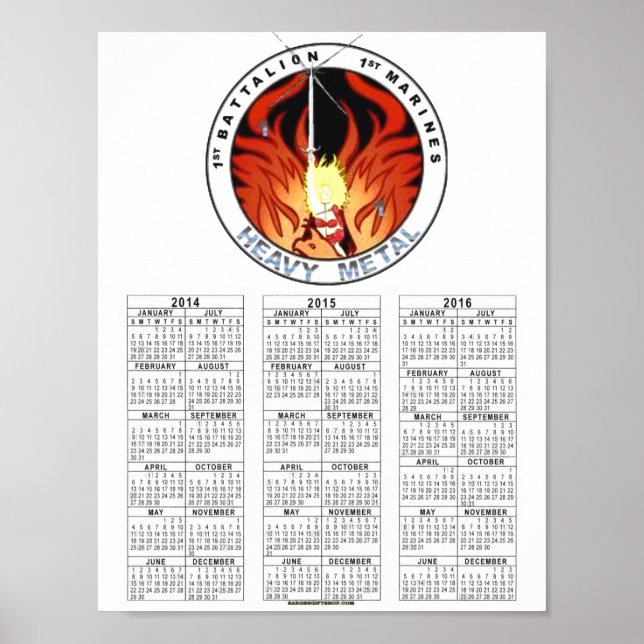 BATTALION 1. MARINE "HEAVY METAL" POSTER (Vorne)