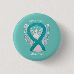 Batten Disease Awareness Angel Ribbon Art Button