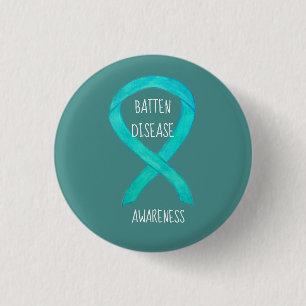 Batten Disease Awareness Ribbon Art Buttone Button