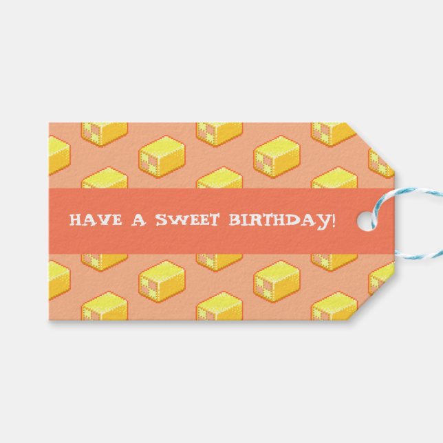 Battenberg Have A Sweet Birthday! Cake Pattern Geschenkanhänger (Vorderseite (Horizontal))