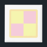 Battenburg Cake. Rosa und Gelb. Magnet<br><div class="desc">Das Design dieses Gegenstands zeichnet sich durch einen gelben und hellrosa Battenburg-Kuchen mit Marzipan-Beschichtung aus.</div>