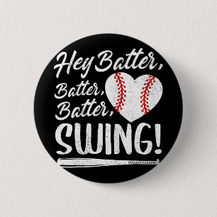 Batter Swing Baseball Herz Mama Niedlich Frauen Mo Button