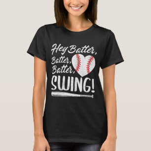 Batter Swing Baseball Herz Mama Niedlich Frauen Mo T-Shirt