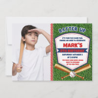 Batter Up Baseball Junge Geburtstagsaufenthalt Fot