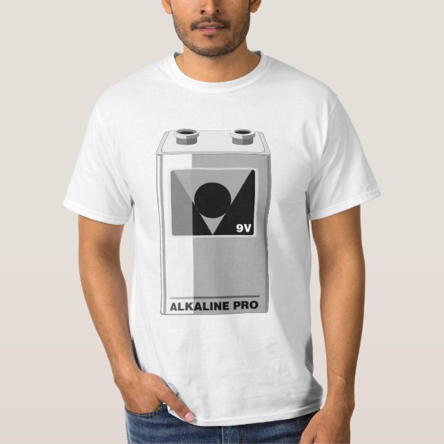 Batterie - 9 Volt oder Nerd-Abnutzung T-Shirt (Vorderseite)