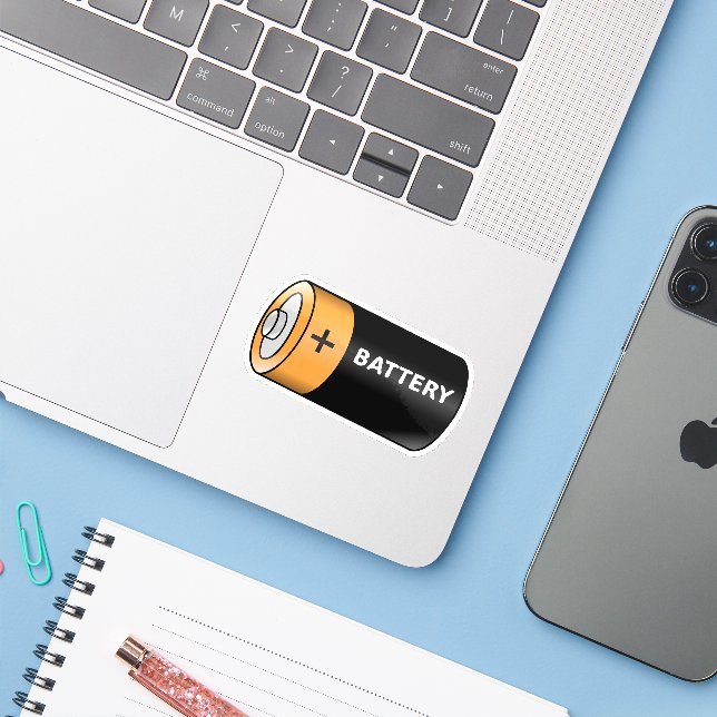 Batterie Aufkleber (Laptop mit iPhone)