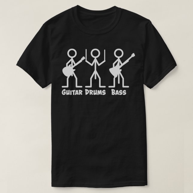 Batterie de guitare basse (blanc) T-shirt (Design devant)