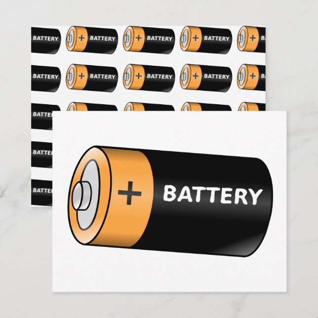 Batterie Mitteilungskarte (Vorne/Hinten)