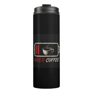 Batterie schwach, Kaffee benötigt – Thermosbecher