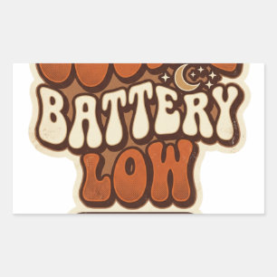 Batterie schwach Retro-Aufkleber   Lustige ästheti Rechteckiger Aufkleber