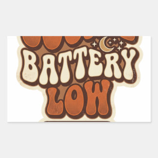 Batterie schwach Retro-Aufkleber | Lustige ästheti Rechteckiger Aufkleber