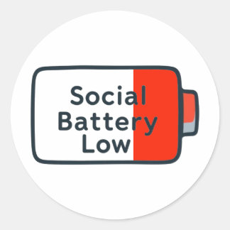 Batterie sociale basse - Sticker pour ordinateur p