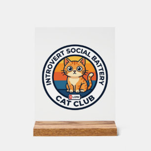 Batterie sociale d'introverti Chat Mignon Design d