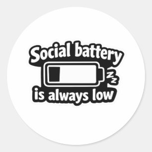 Batterie sociale toujours faible autocollant d'int