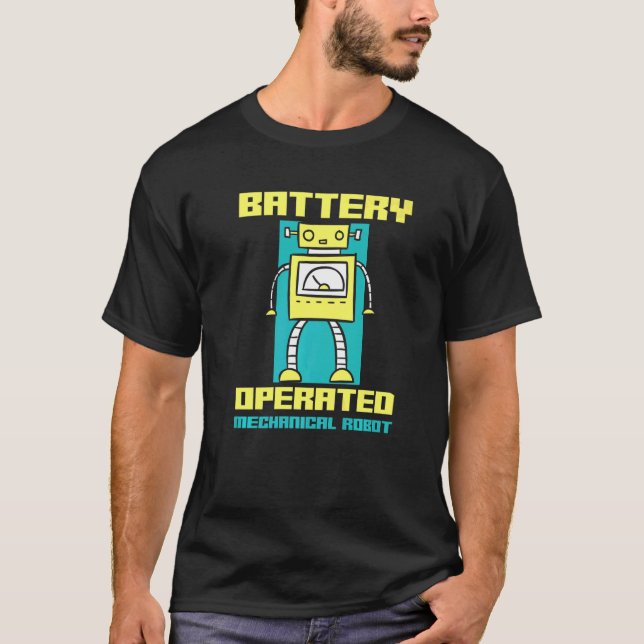 Batteriebetriebene mechanische Roboter T-Shirt (Vorderseite)