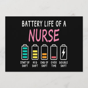 Batterielebensdauer eines Pflegehumor-Diagramms Einladung