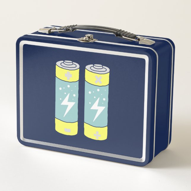 Batterien Metall Brotdose (Vorderseite)