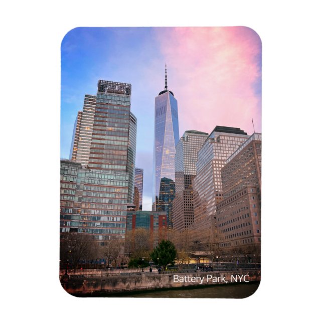 Batteriepark von Staten Island Ferry NYC Postkarte Magnet (Vertikal)