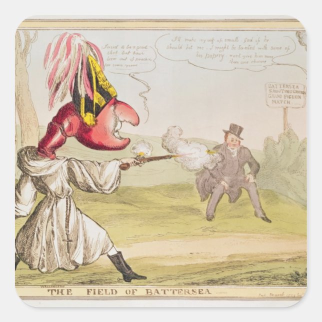 Batteriesektor, 1829 quadratischer aufkleber (Vorderseite)