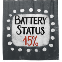 Batteriestatus 15 % Duschvorhang