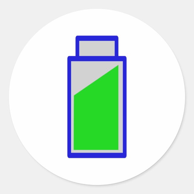 Batteriestatus battery accu status runder aufkleber (Vorderseite)